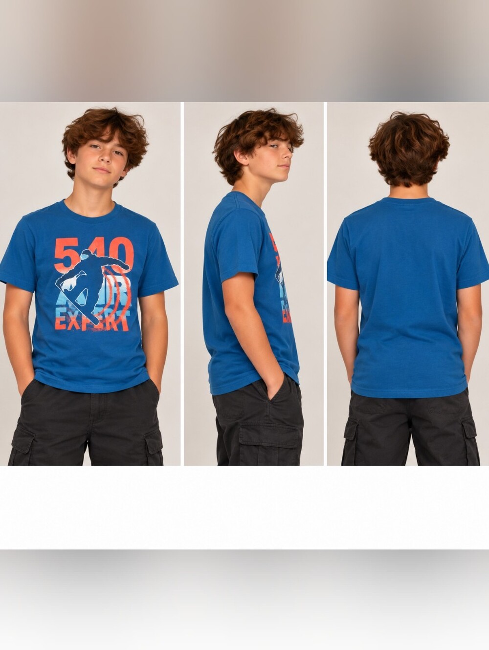 George Youth Large Size 14 “540 Expert” Graphic Snowboarder T-Shirt